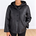 Giacca simil-neoprene con bottoni Nero