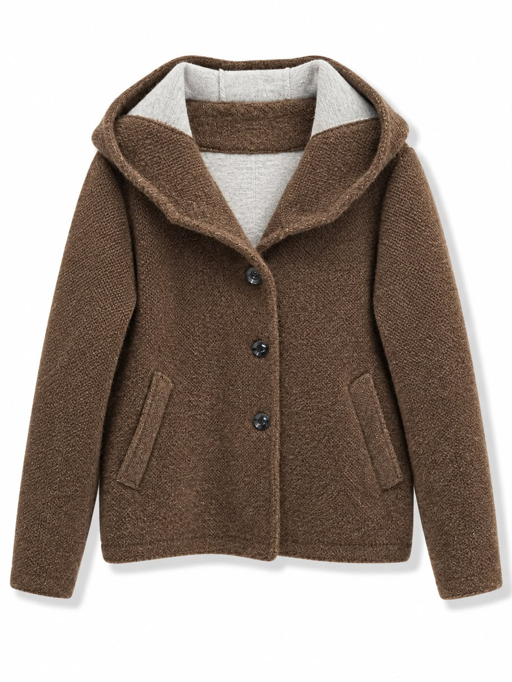 Giacca con cappuccio pelosetta Marrone