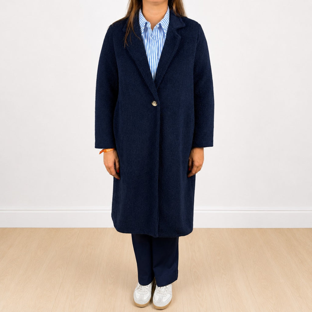 Cappotto lungo pelosetto Blu