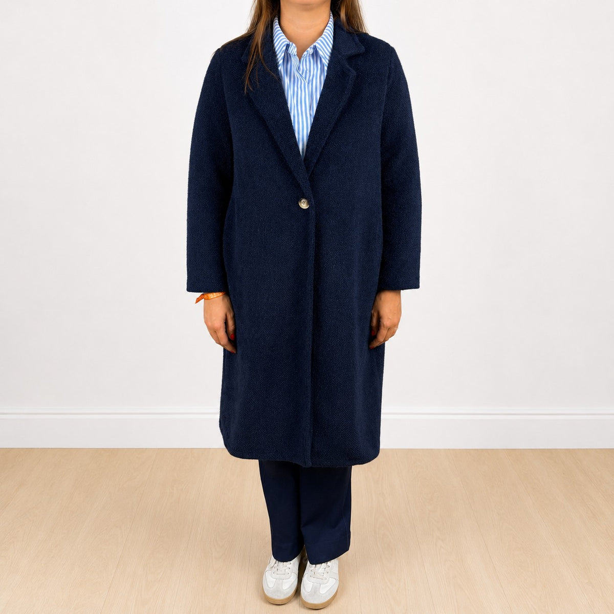 Cappotto lungo pelosetto Blu