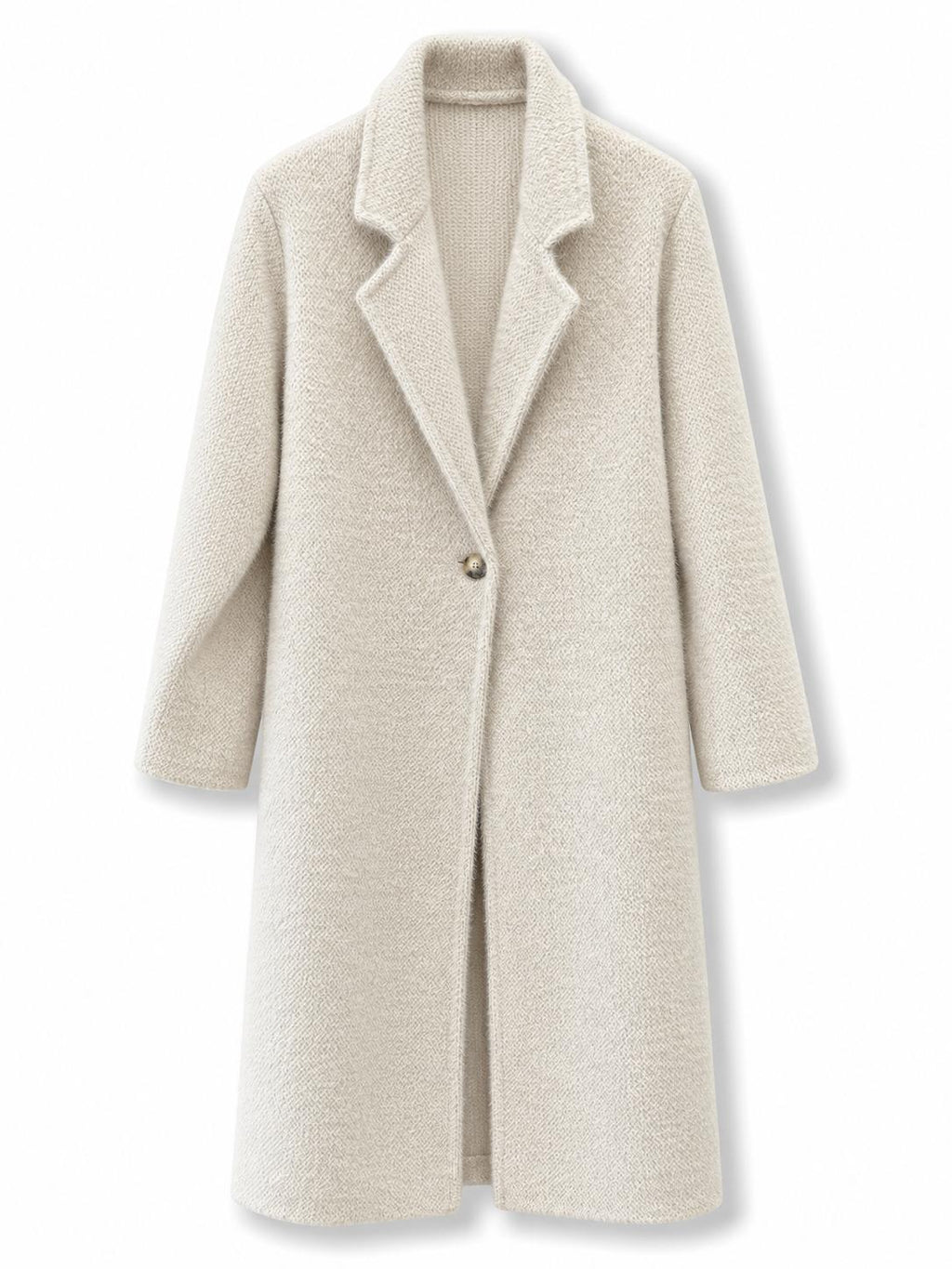 Cappotto lungo pelosetto Panna