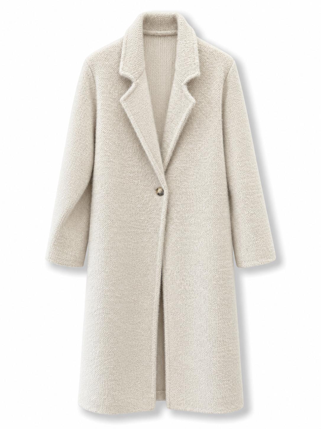 Cappotto lungo pelosetto Panna