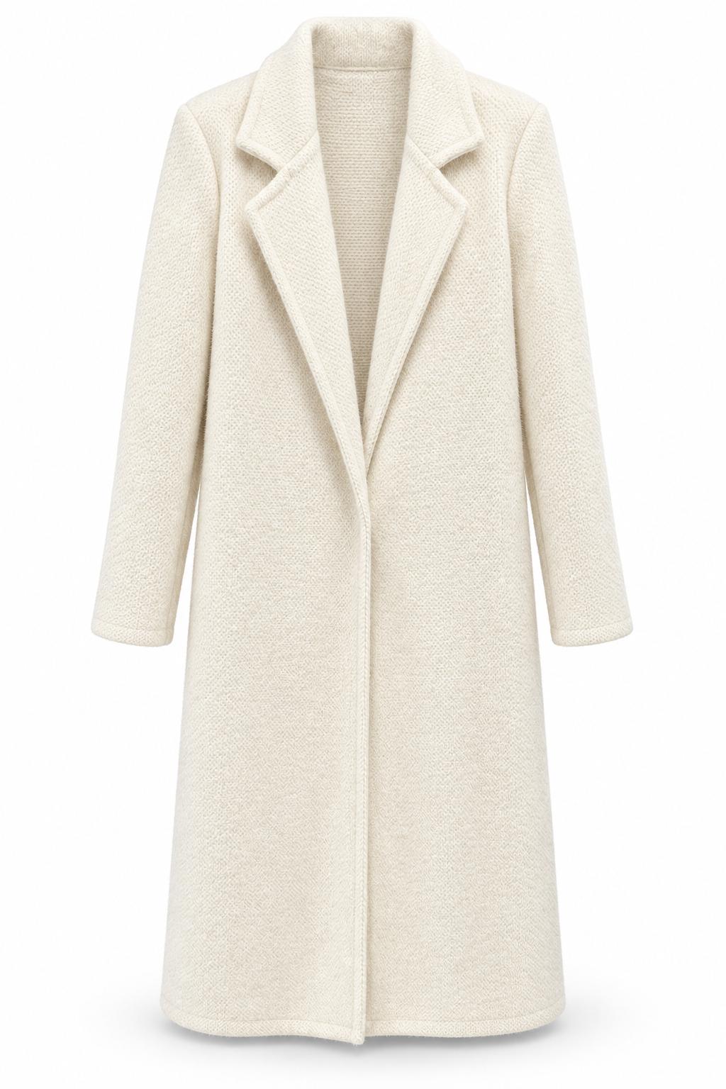 Cappotto lungo pelosetto Panna