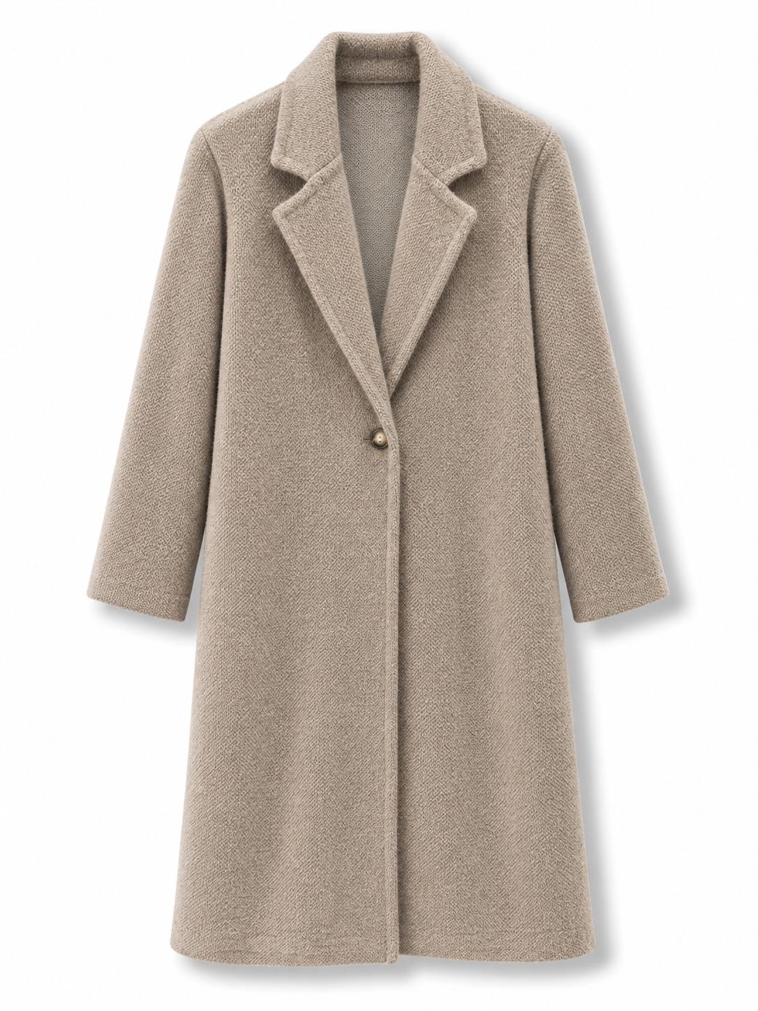 Cappotto lungo pelosetto Tortora