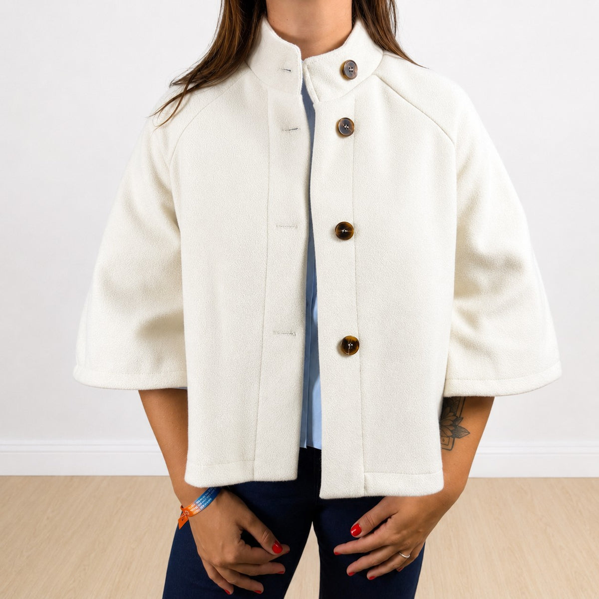 Cappotto mantella Panna