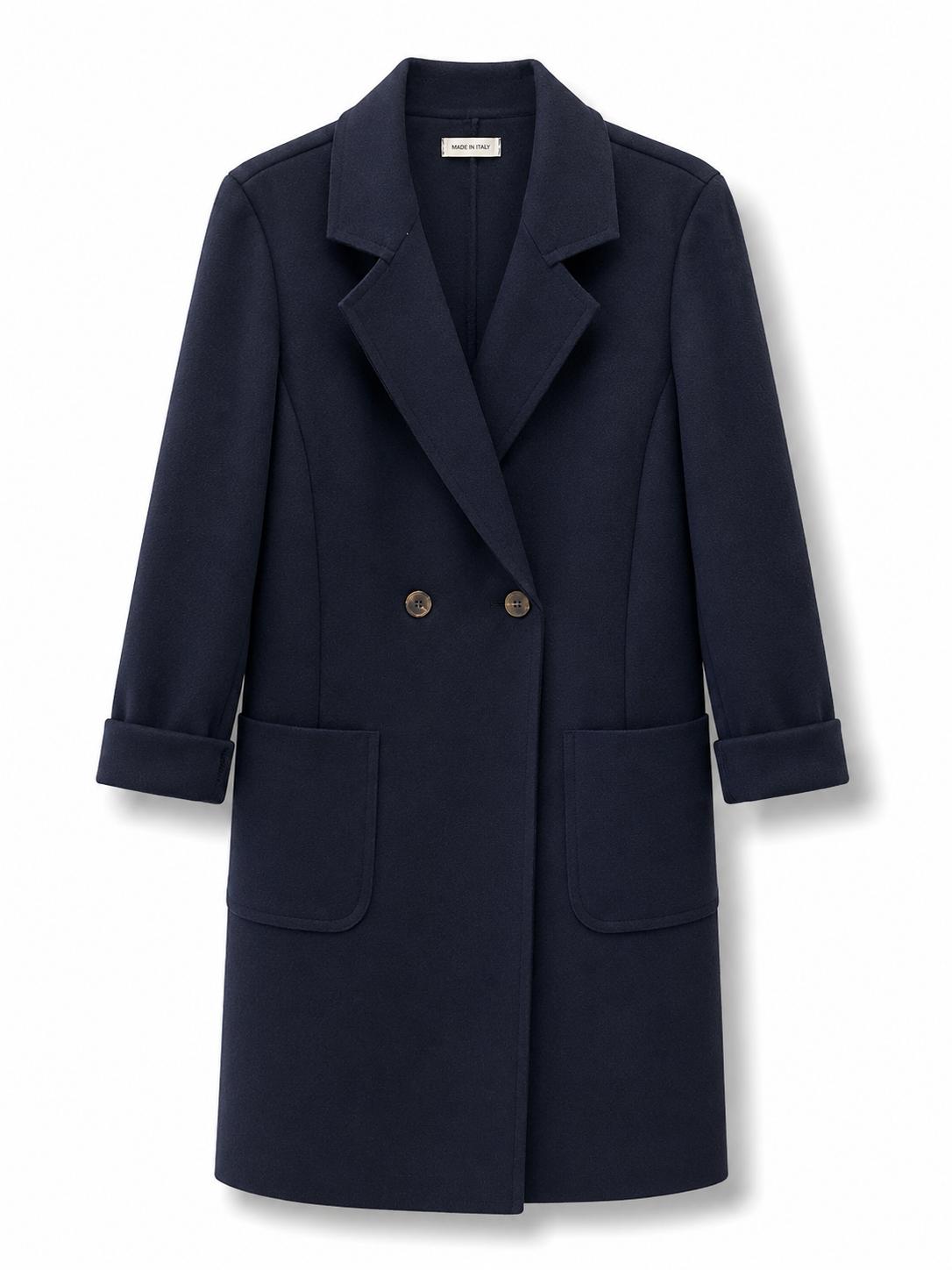 Cappotto semplice 2 bottoni Blu