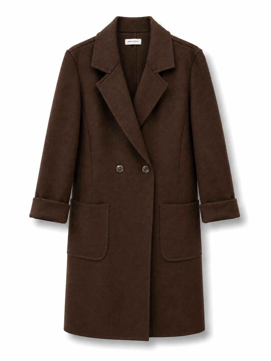 Cappotto semplice 2 bottoni Marrone