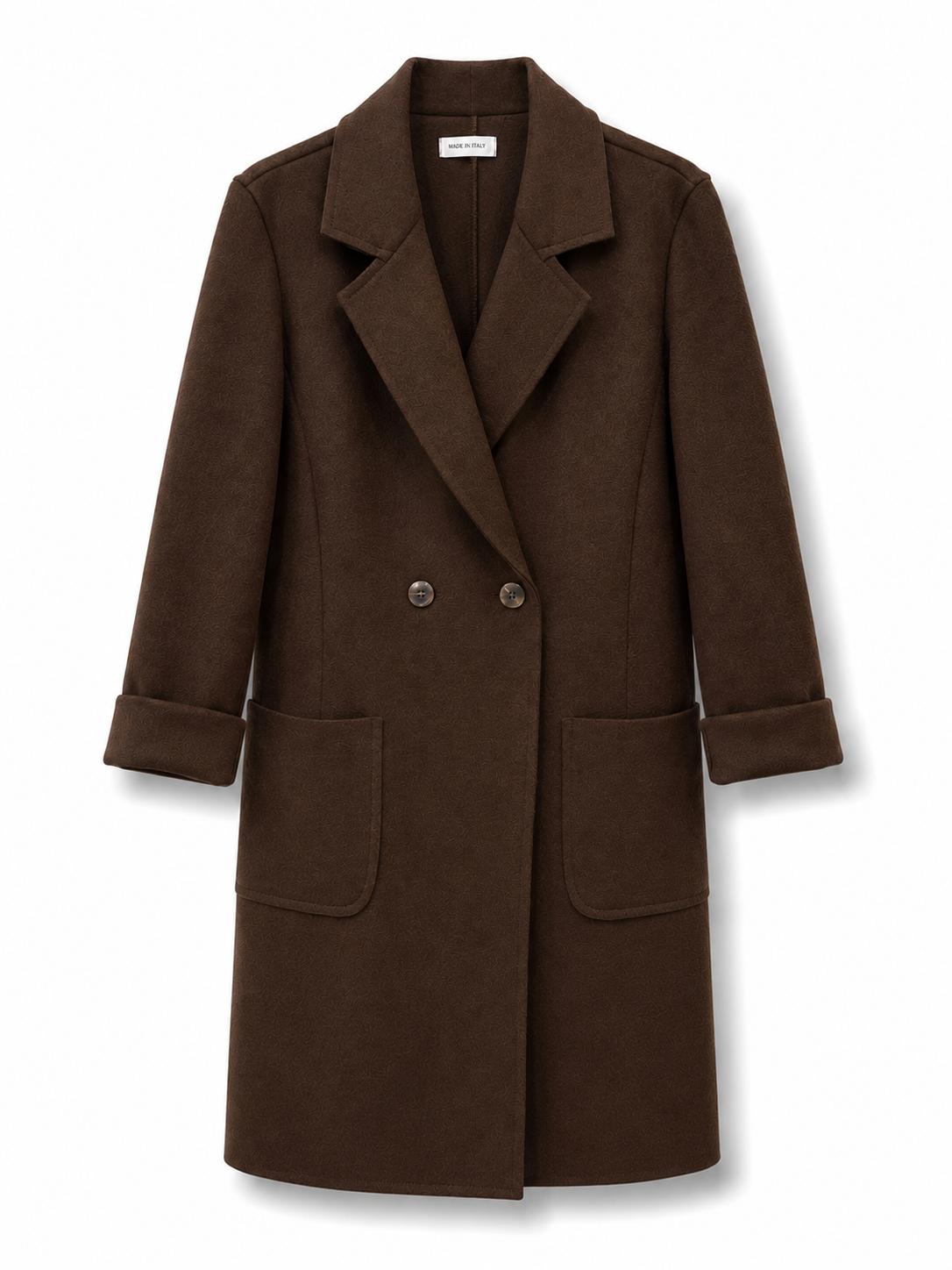 Cappotto semplice 2 bottoni Marrone