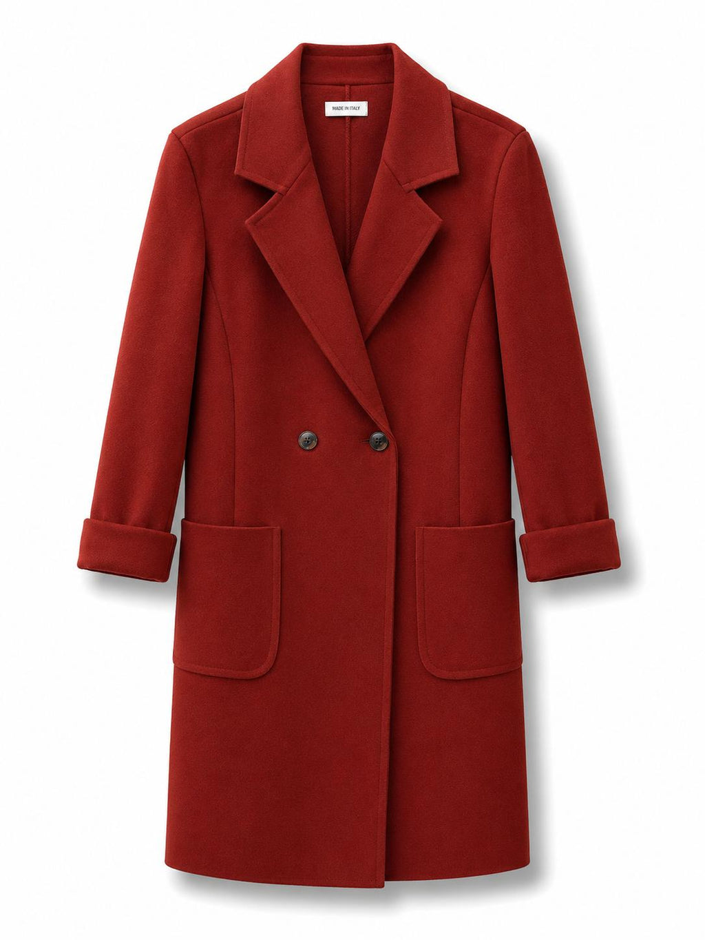 Cappotto semplice 2 bottoni Mattone