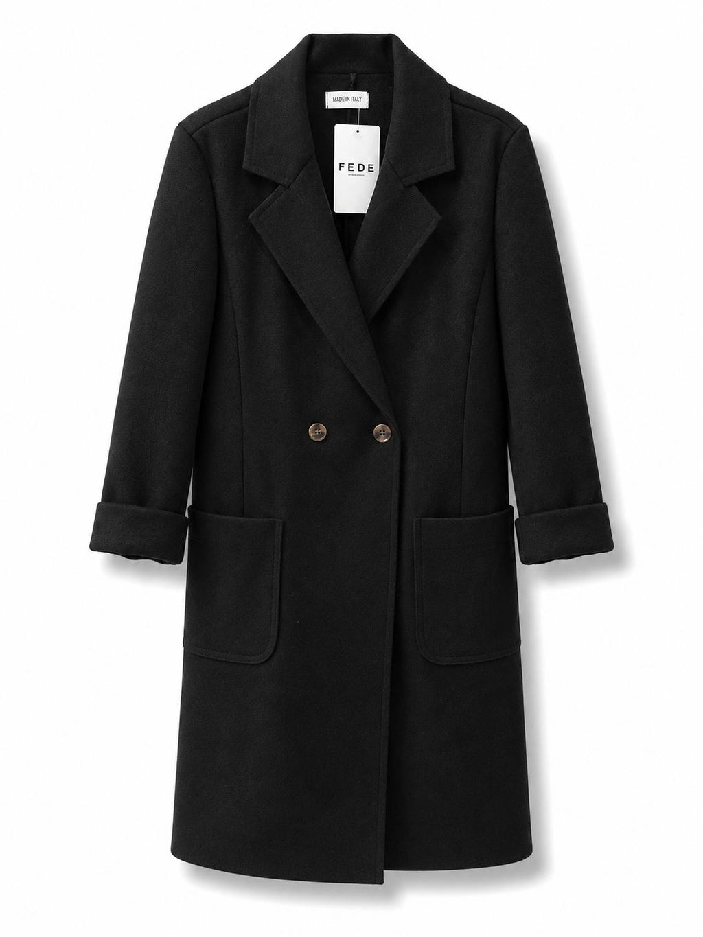 Cappotto semplice 2 bottoni Nero