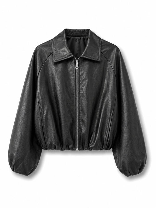 Bomber ecopelle Nero