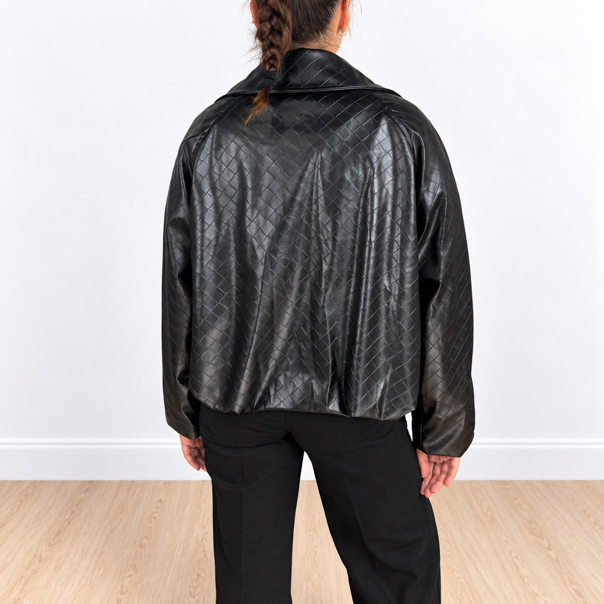 Bomber intrecciato Nero