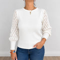 Maglia girocollo manica rete Bianco