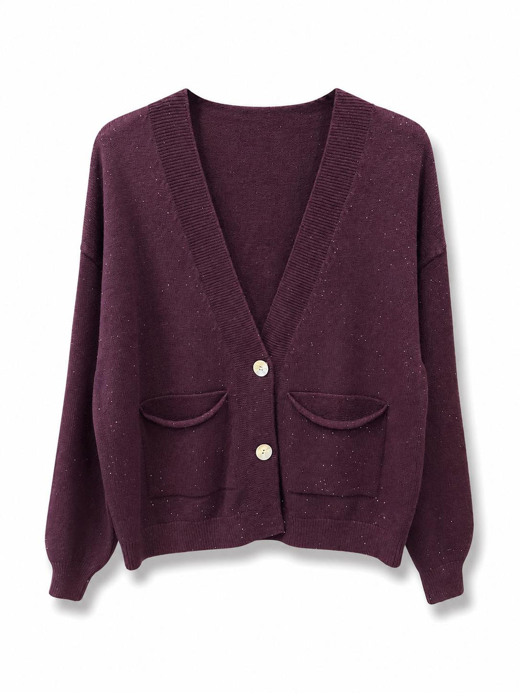 Cardigan con paillettes Bordeaux
