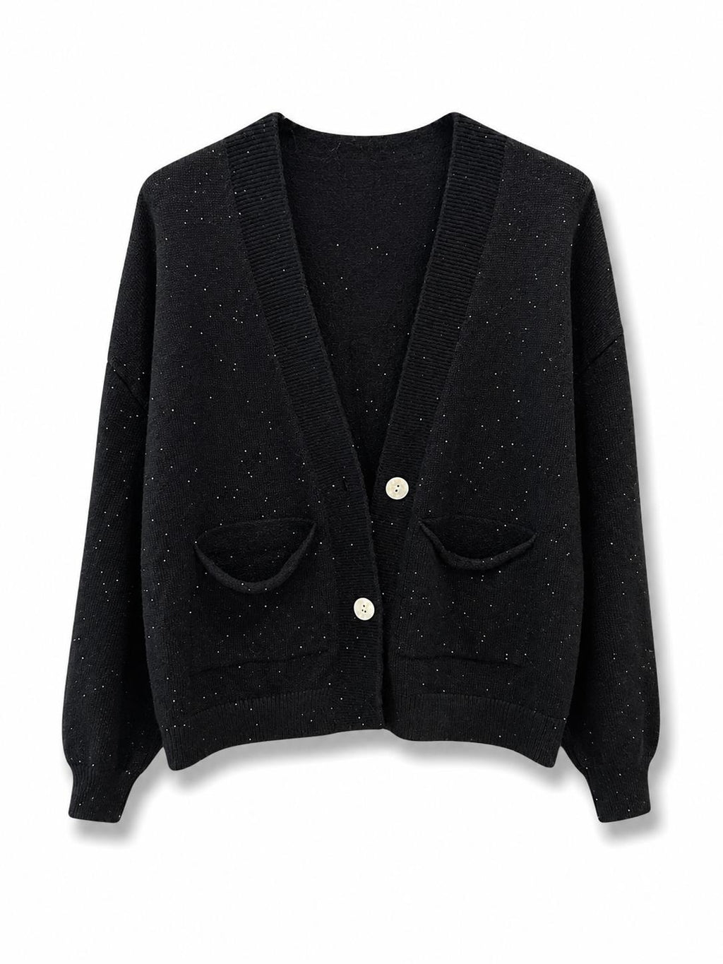 Cardigan con paillettes Nero