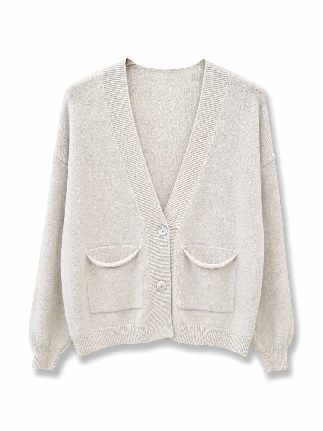 Cardigan con paillettes Panna