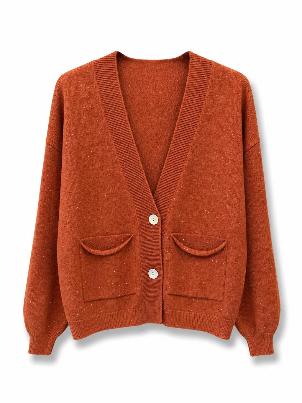 Cardigan con paillettes Ruggine