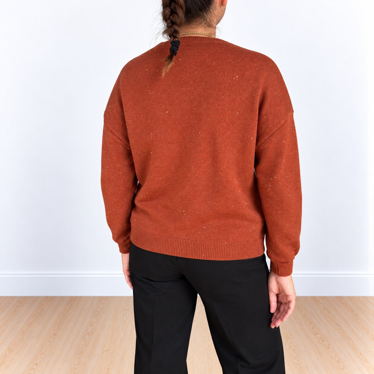 Cardigan con paillettes Ruggine