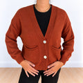 Cardigan con paillettes Ruggine