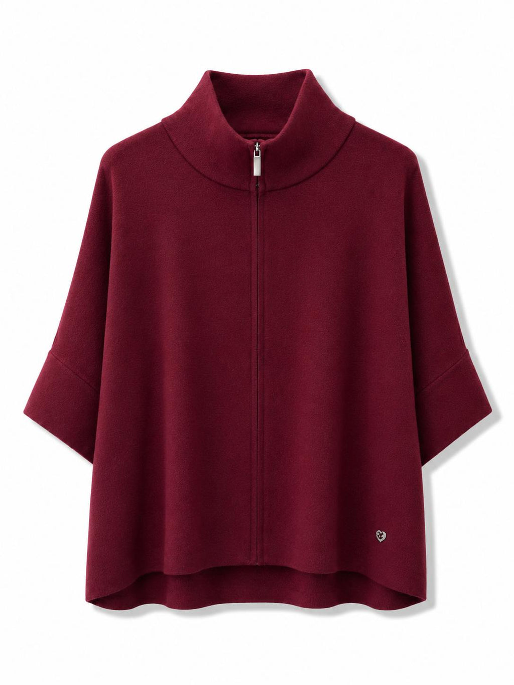 Felpa zip corta  Bordeaux