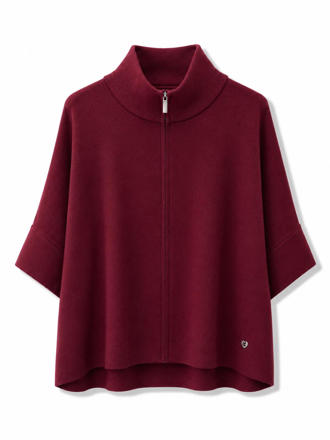 Felpa zip corta  Bordeaux