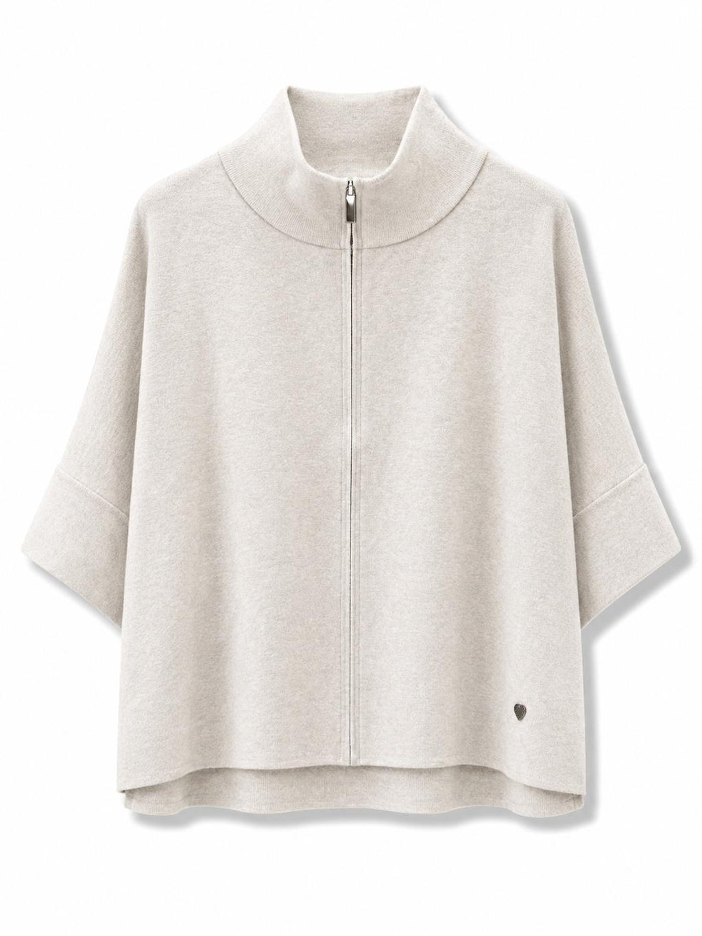 Felpa zip corta  Beige