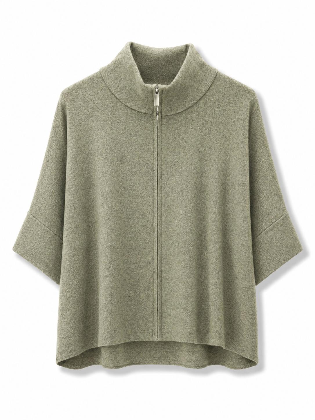 Felpa zip corta  Verde