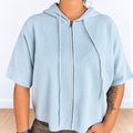 Felpa zip corta con cappuccio Polvere