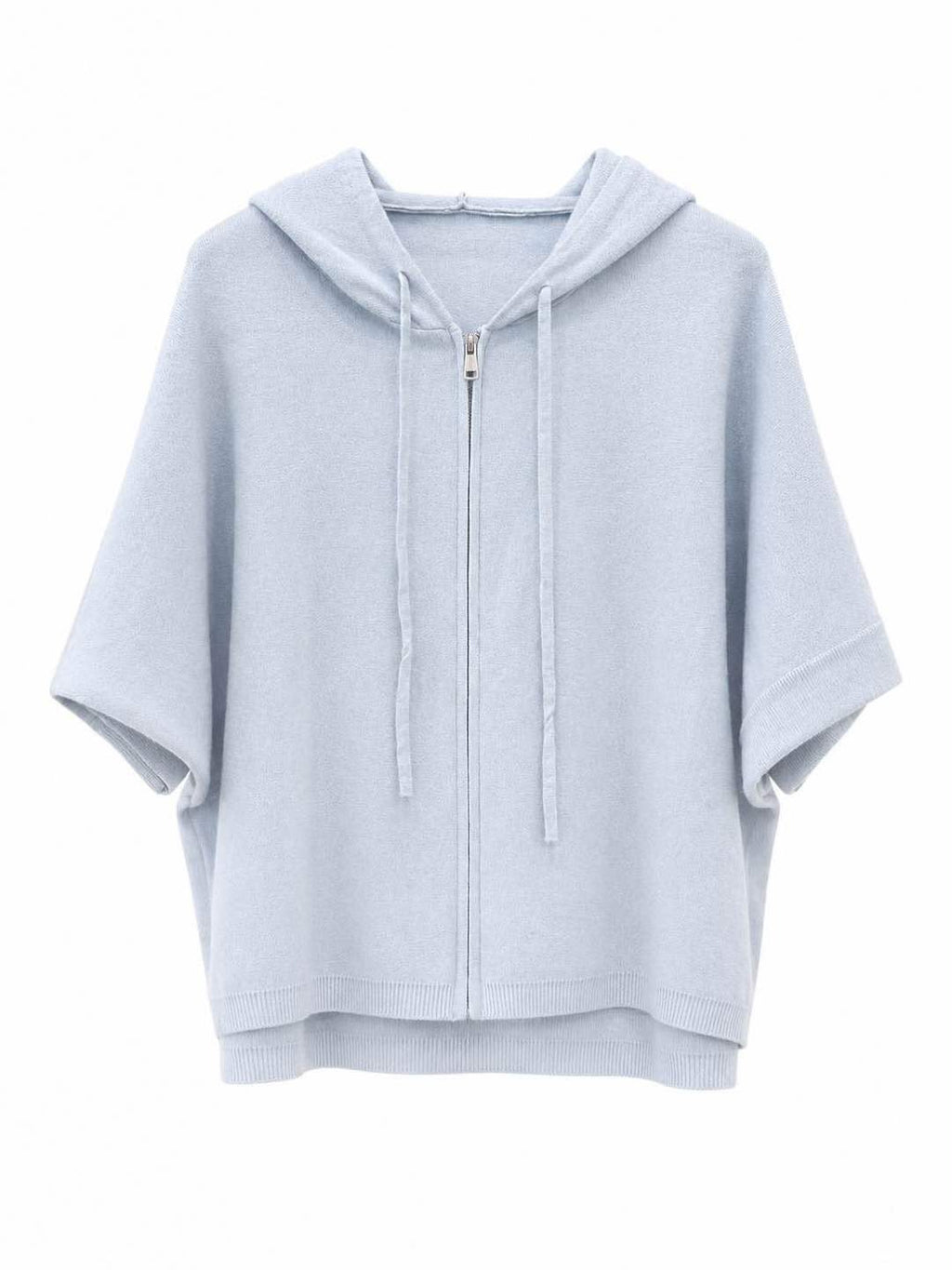 Felpa zip corta con cappuccio Polvere
