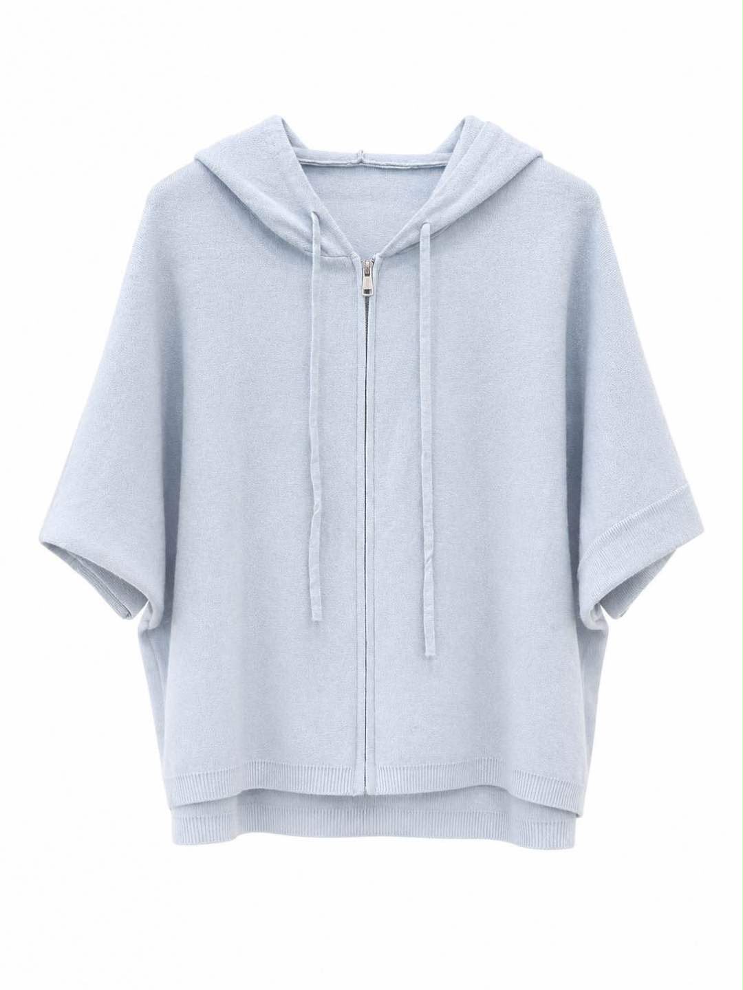 Felpa zip corta con cappuccio Polvere