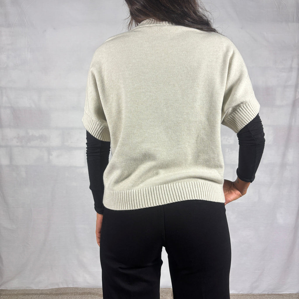 maglione manica corta Panna