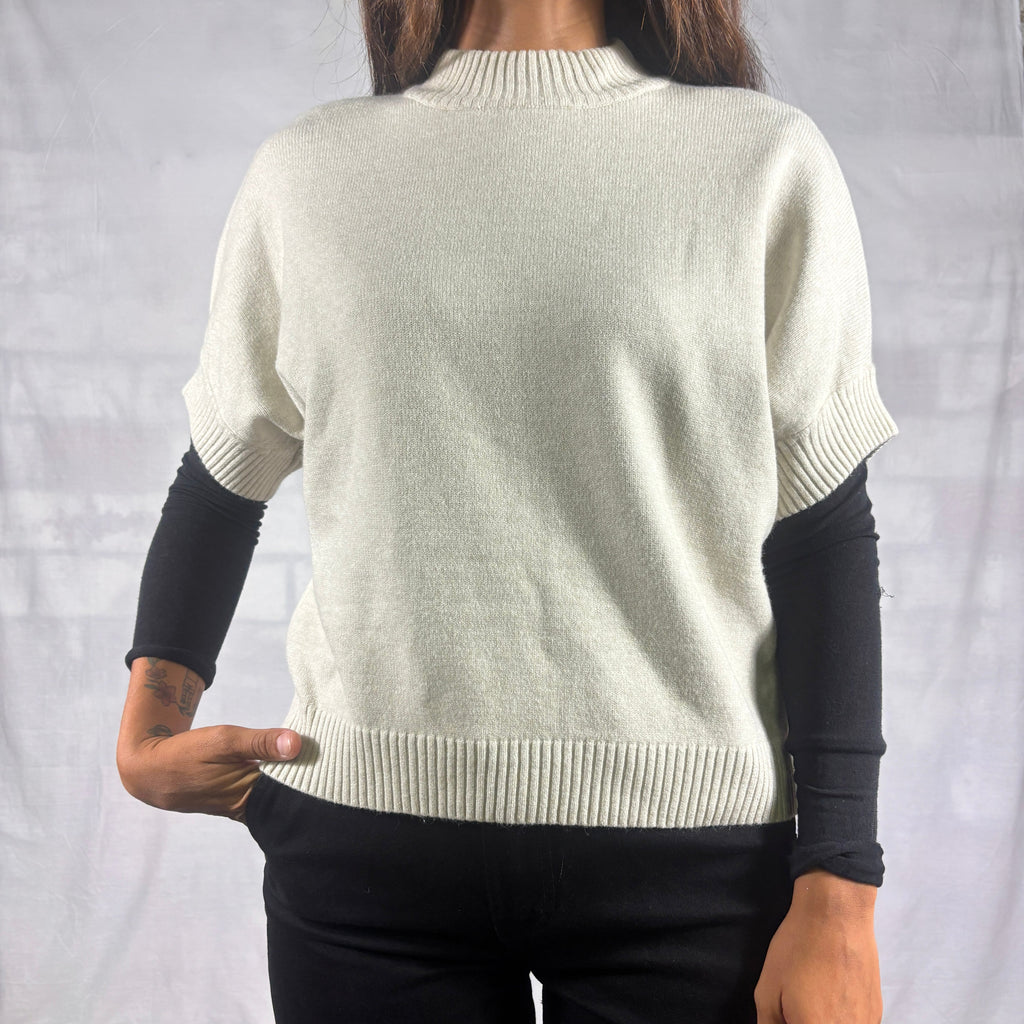 maglione manica corta Panna