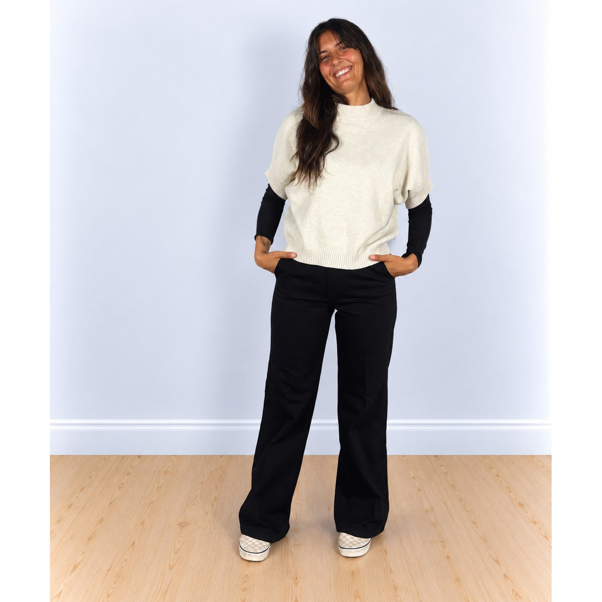 maglione manica corta Panna