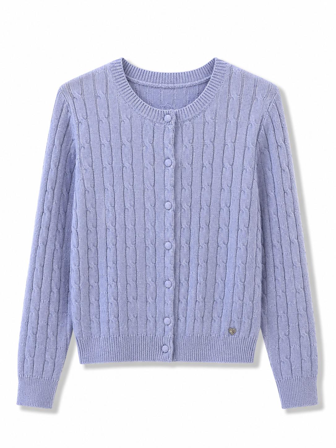 Cardigan trama intrecciata Azzurro