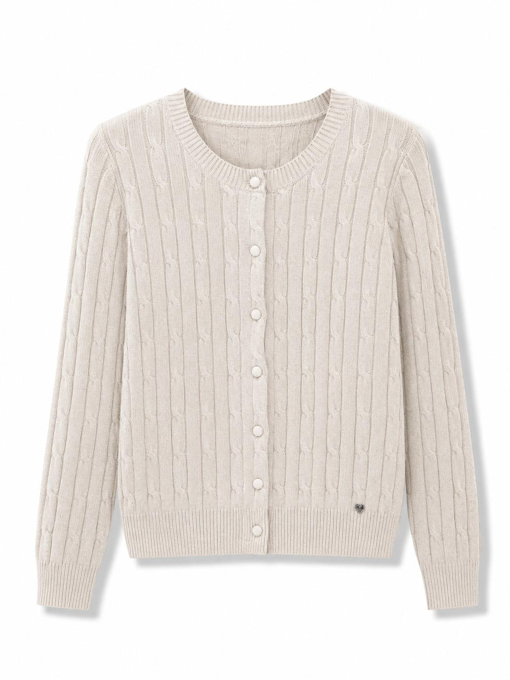 Cardigan trama intrecciata Beige