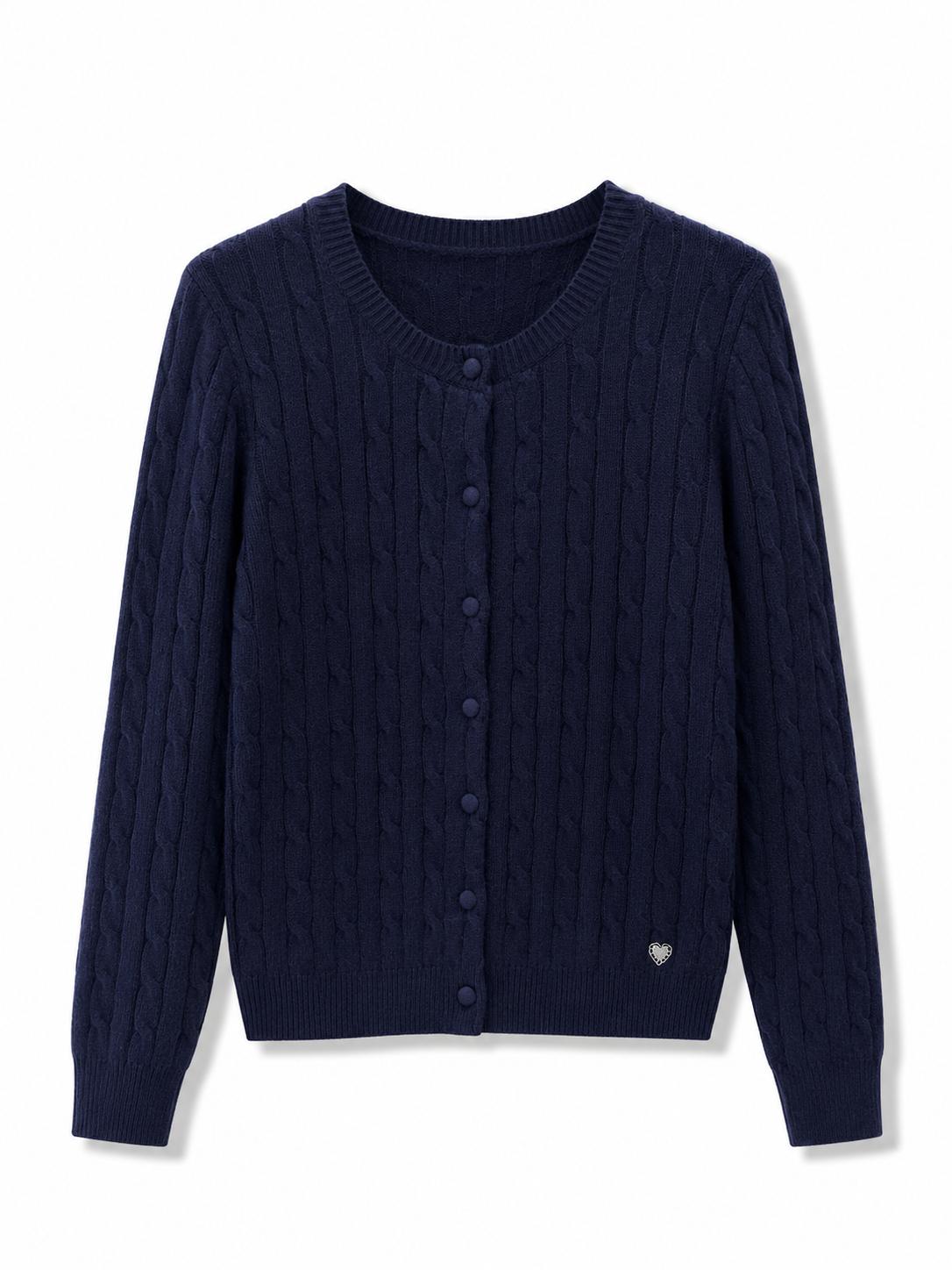 Cardigan trama intrecciata Blu