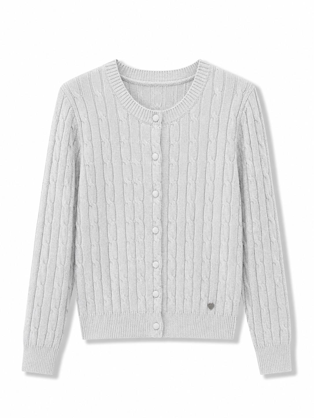 Cardigan trama intrecciata Ghiaccio