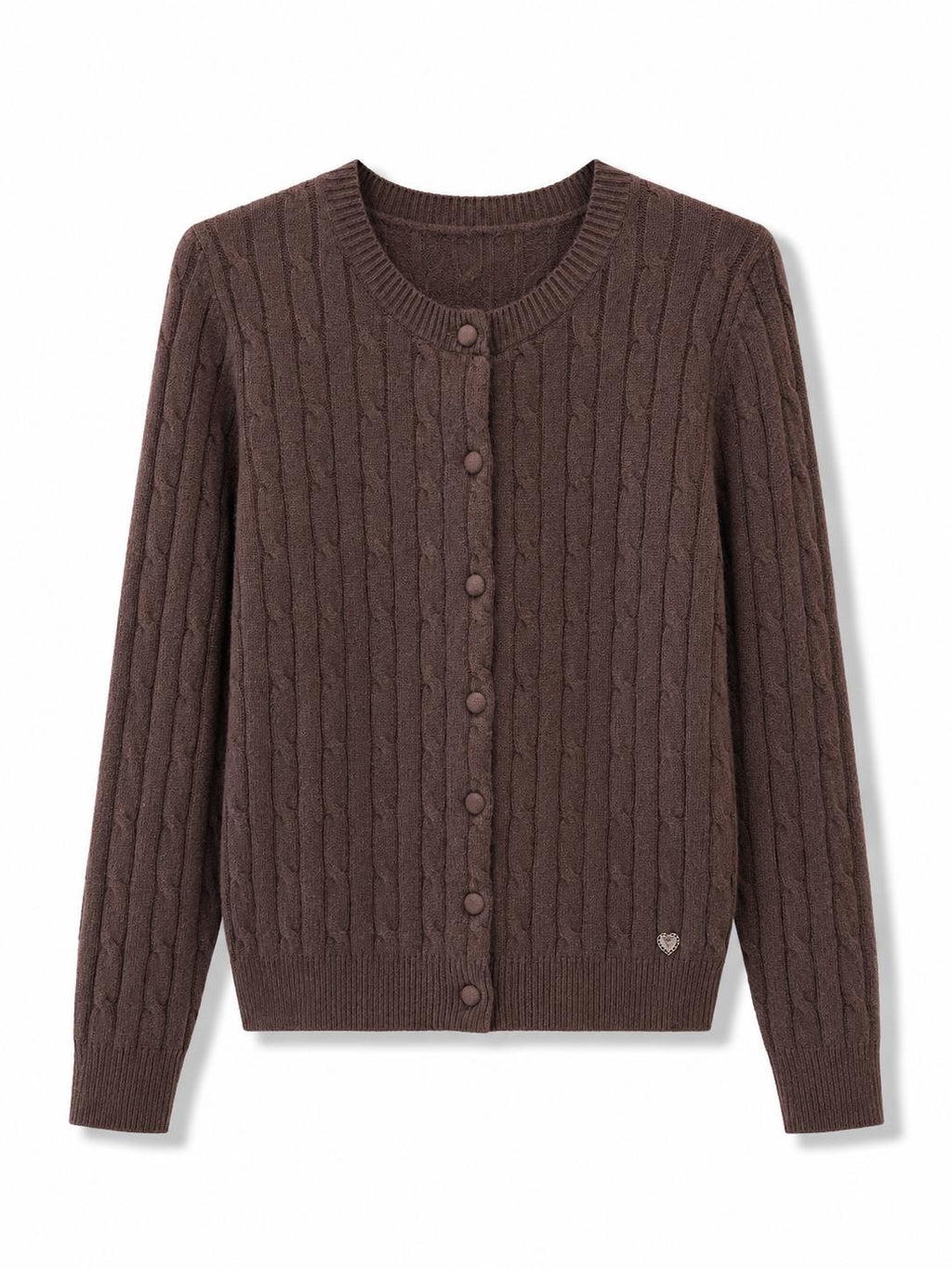 Cardigan trama intrecciata Marrone