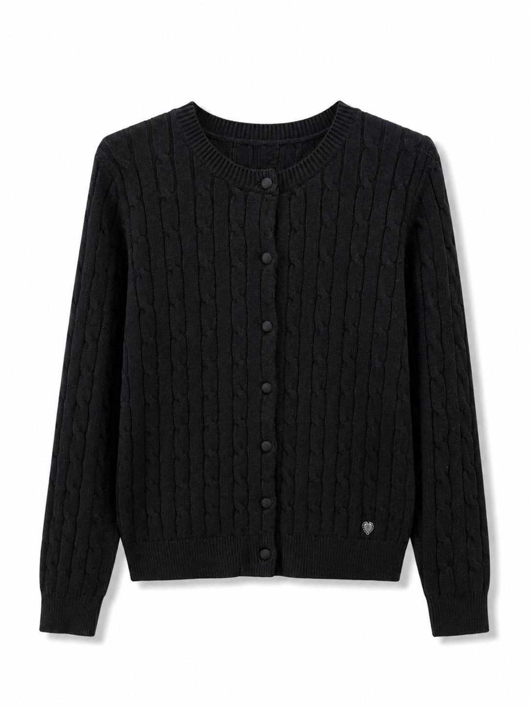 Cardigan trama intrecciata Nero