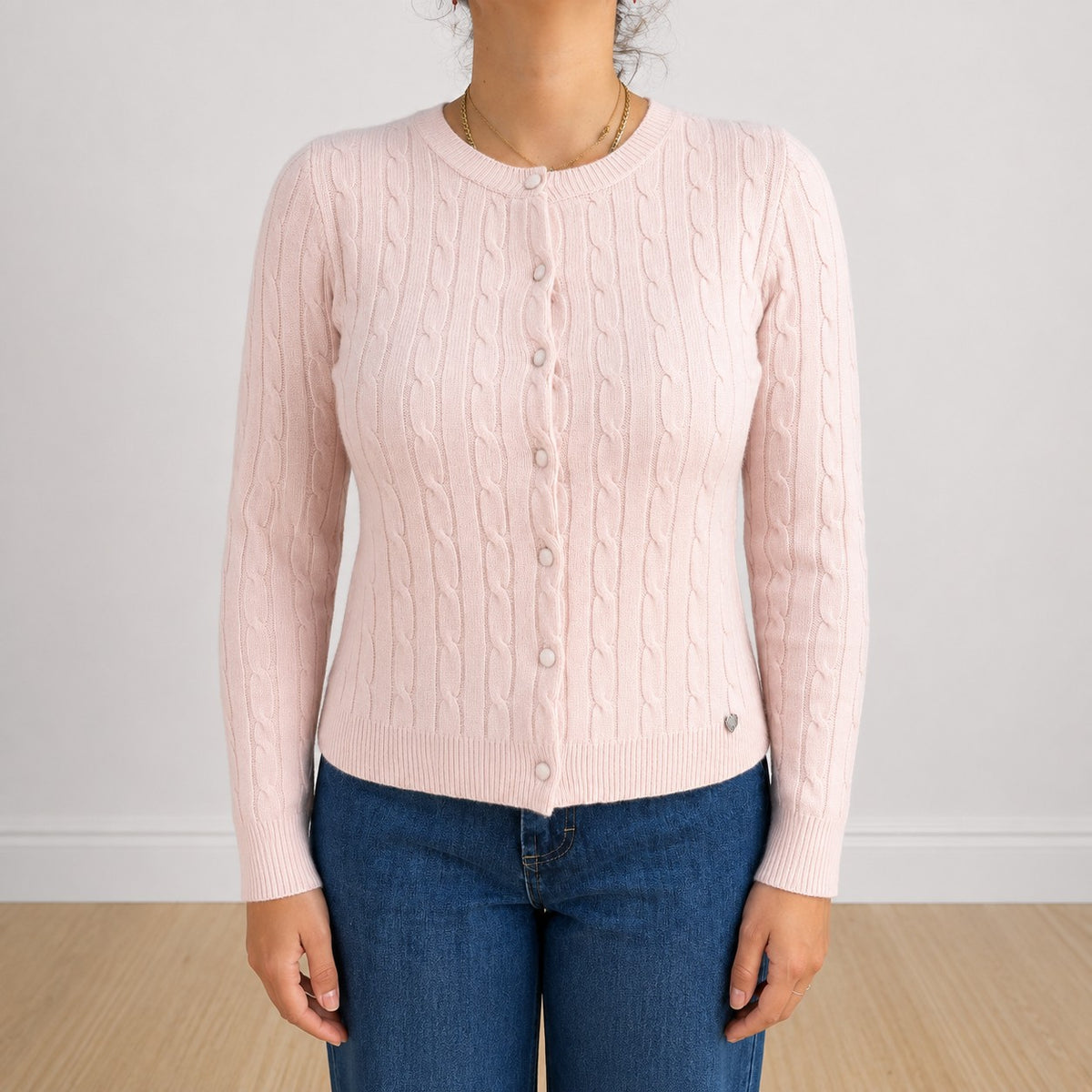 Cardigan trama intrecciata Rosa