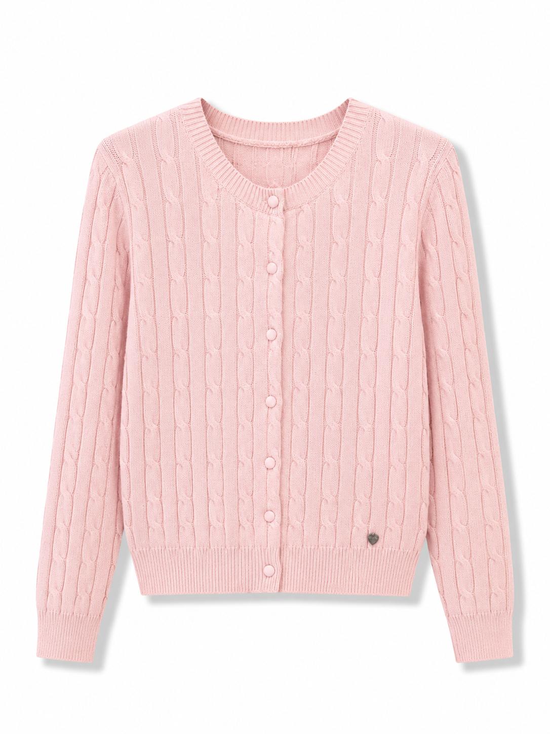 Cardigan trama intrecciata Rosa