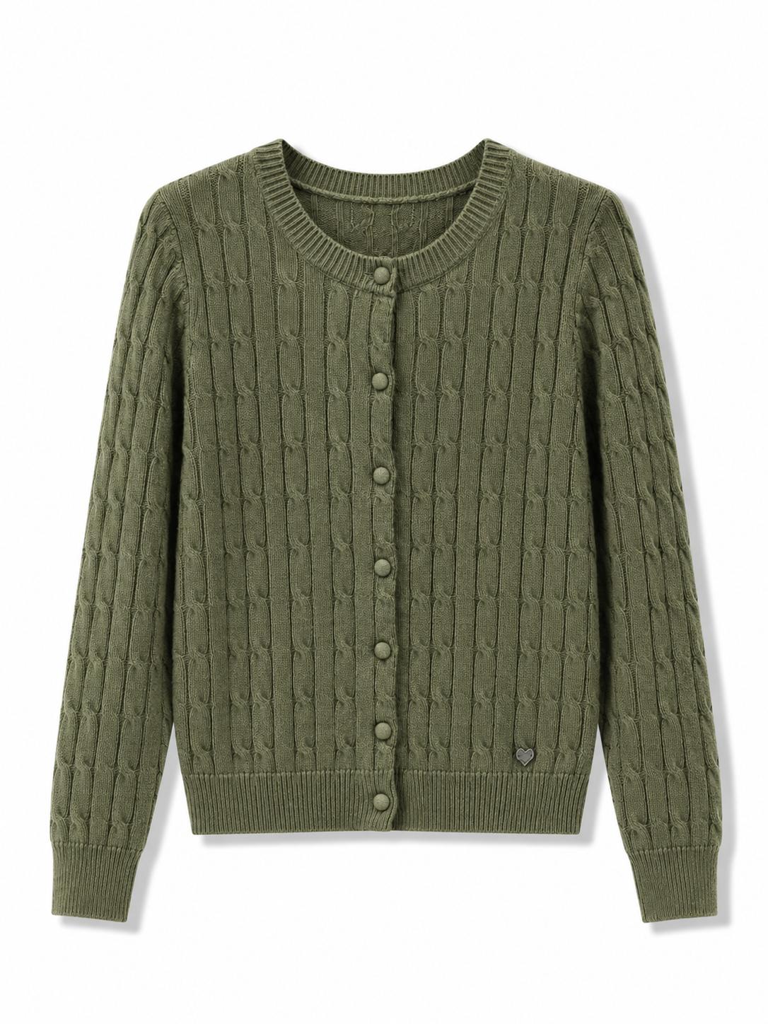 Cardigan trama intrecciata Verde