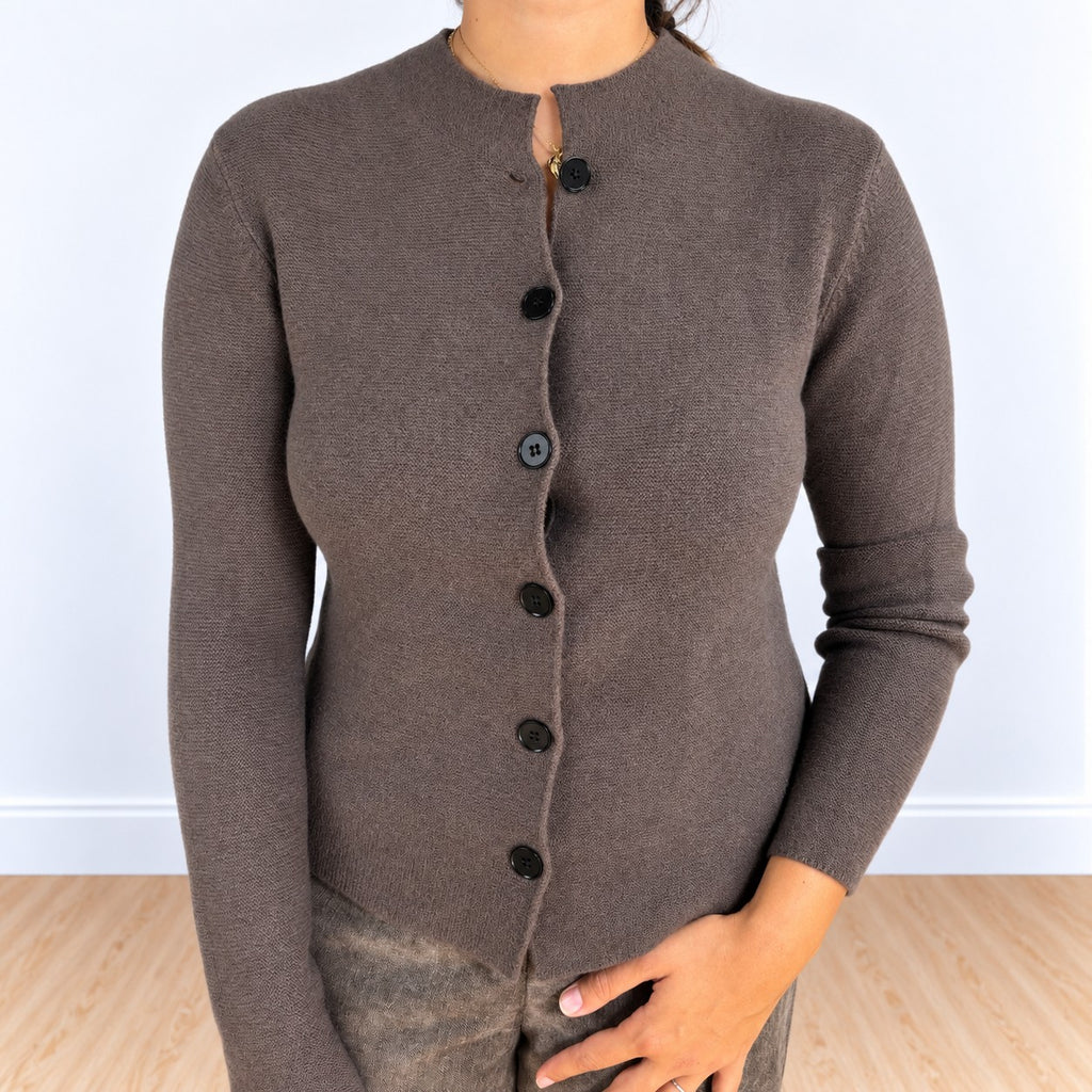 Cardigan lupetto Marrone