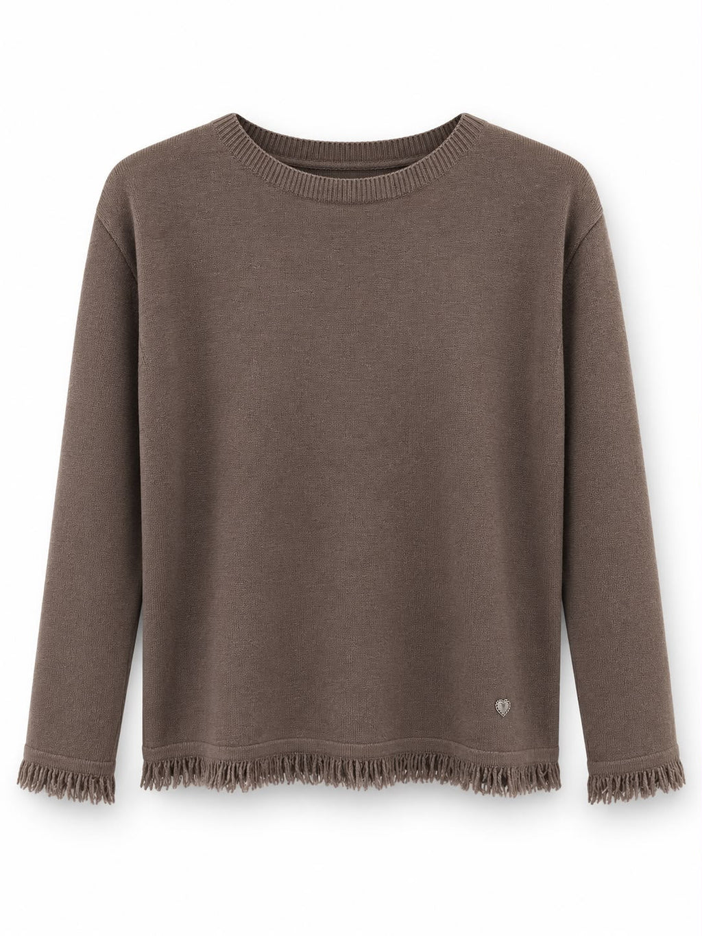Maglia frange Marrone