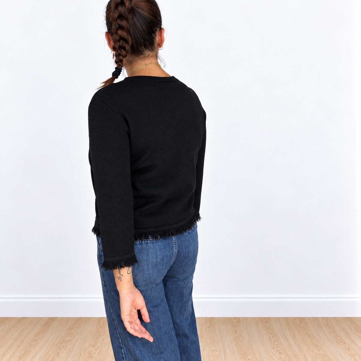 Maglia frange Nero