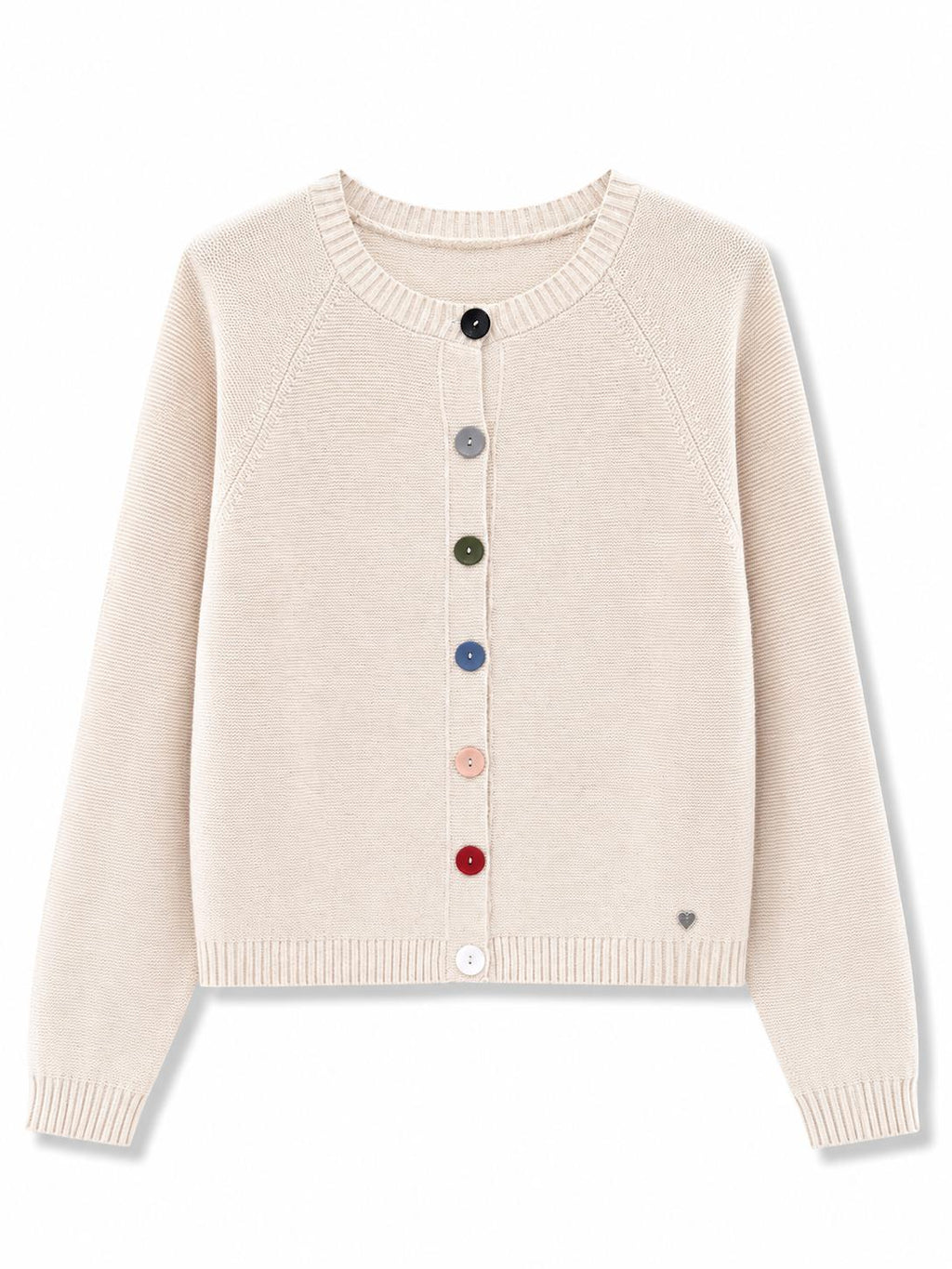 Cardigan con bottoni colorati Beige