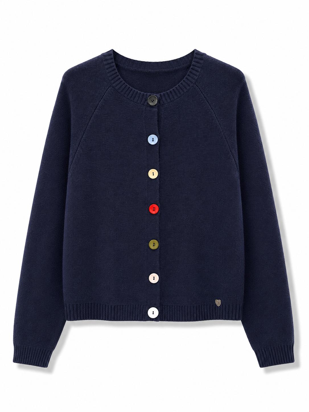 Cardigan con bottoni colorati Blu