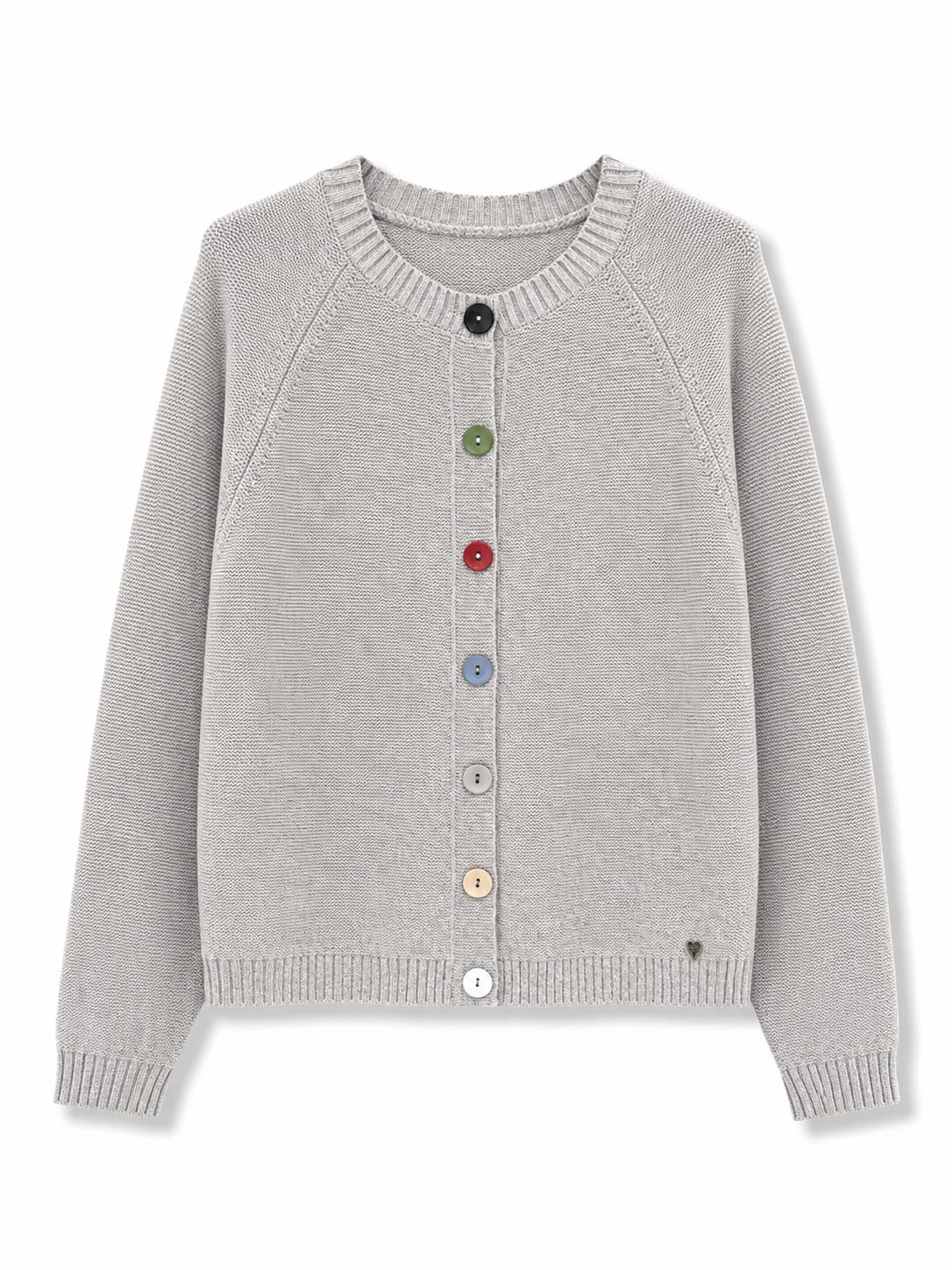 Cardigan con bottoni colorati Grigio