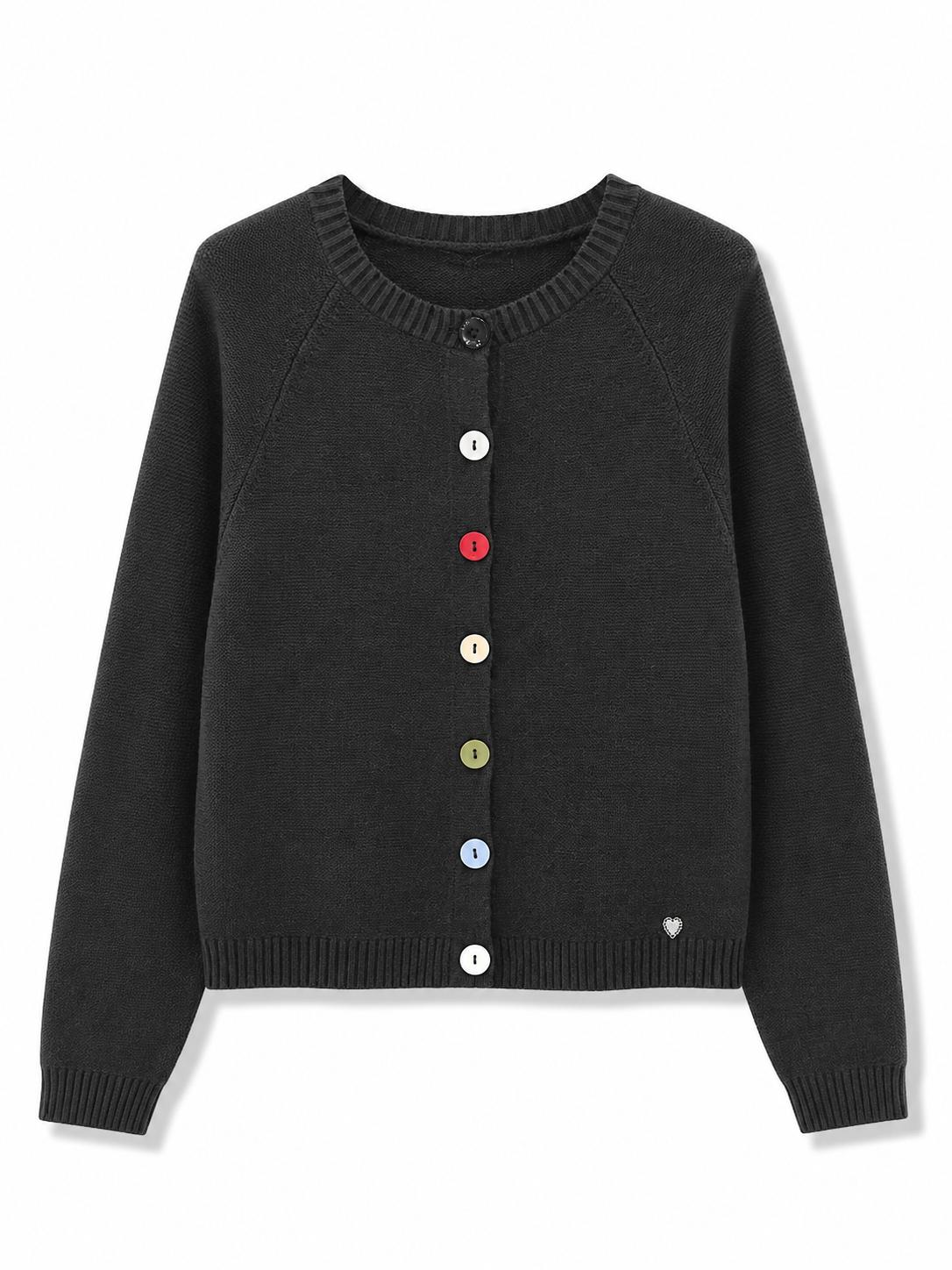 Cardigan con bottoni colorati Nero