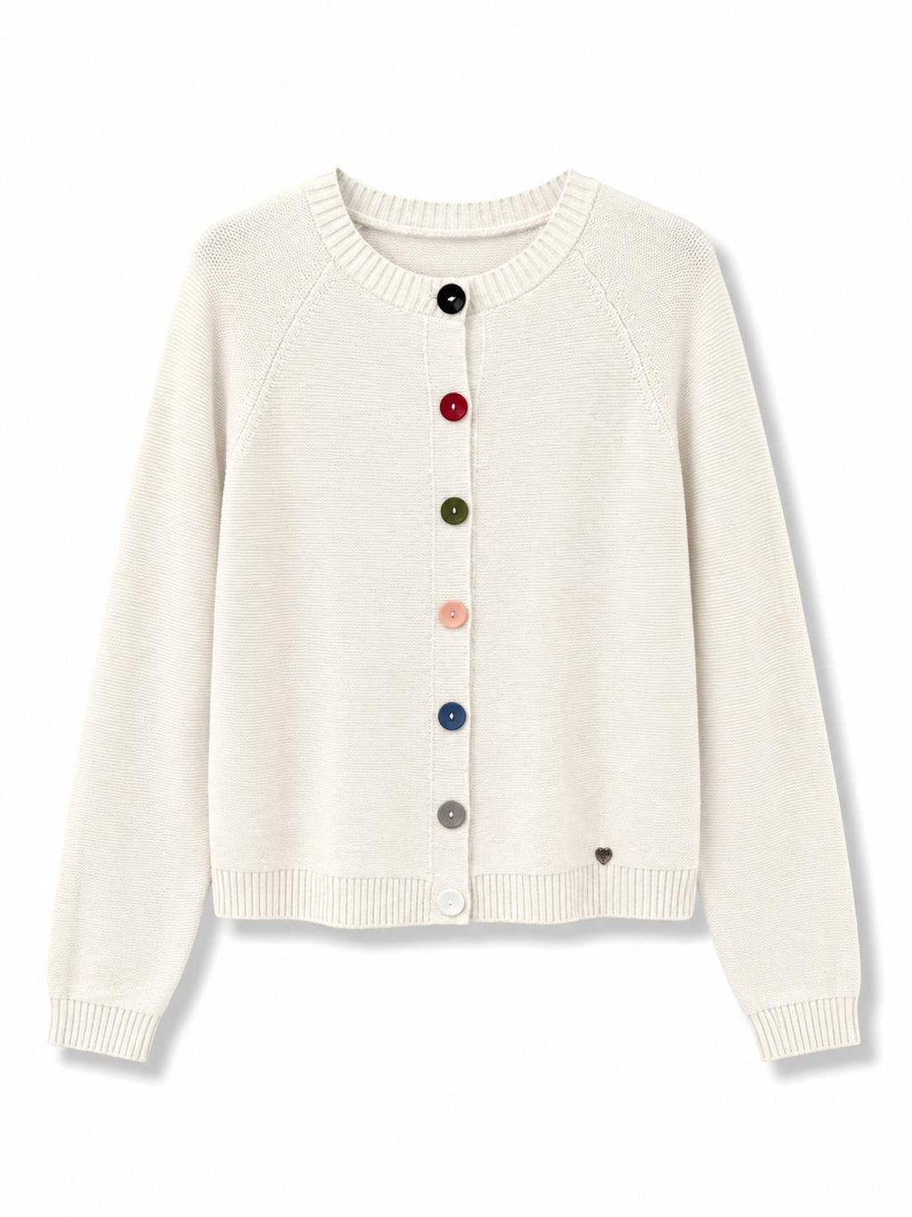 Cardigan con bottoni colorati Panna